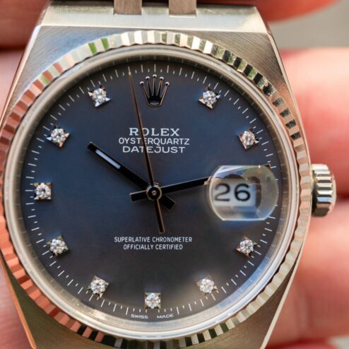 Alternative view of 17014 Datejust Oysterquartz (very rare grey diamond dial / full set / top watch)