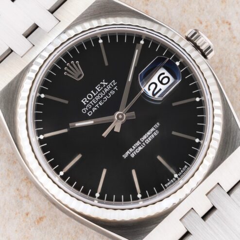 17014 Datejust Oysterquartz (black dial / service papers / from 1982)