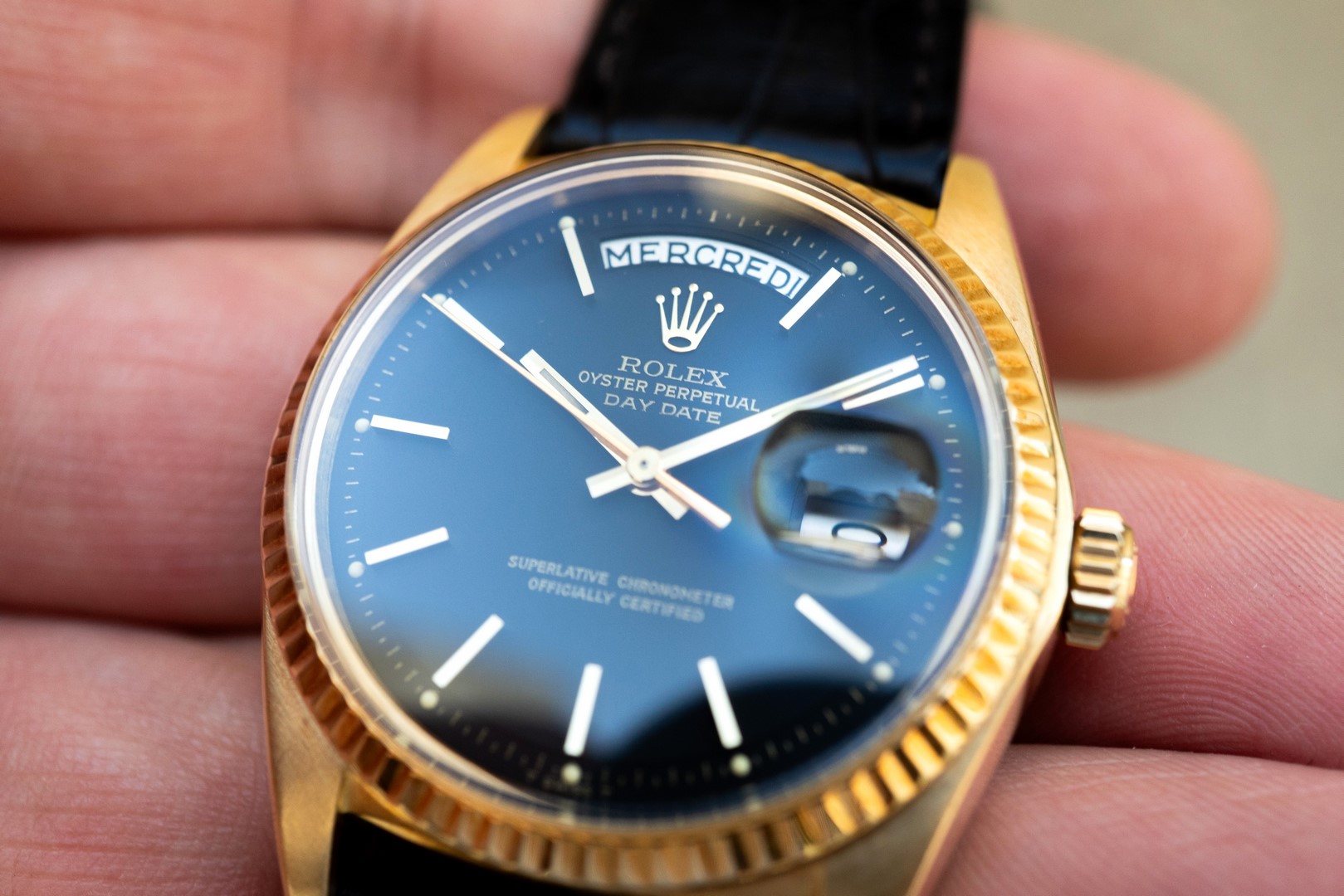 1803 Day-Date (perfect black matte dial / 18 carat buckle / from 1971) – Bild 3