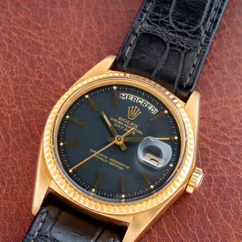 1803 Day-Date (perfect black matte dial / 18 carat buckle / from 1971) – Bild 4