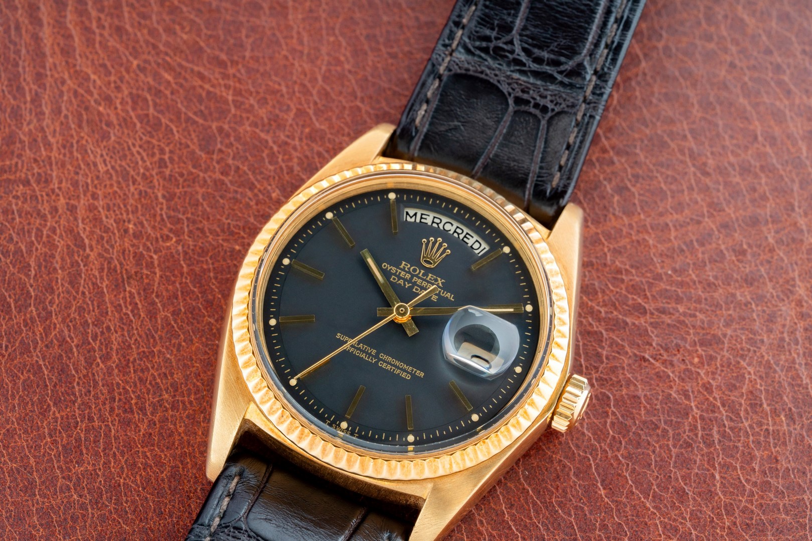 1803 Day-Date (perfect black matte dial / 18 carat buckle / from 1971) – Bild 4
