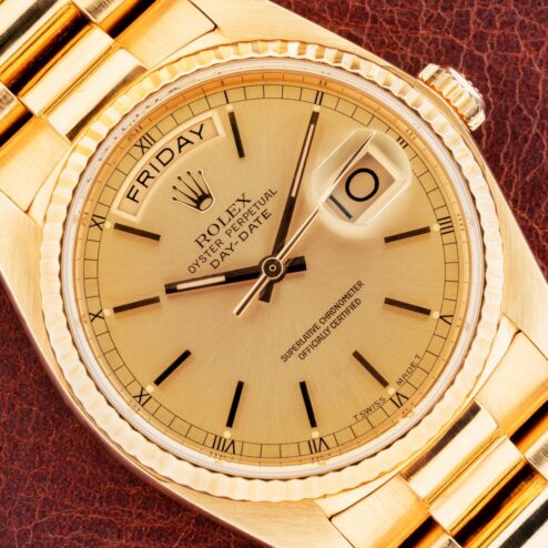 18038 Day-Date (unpolished thick case / full set / interesting history)