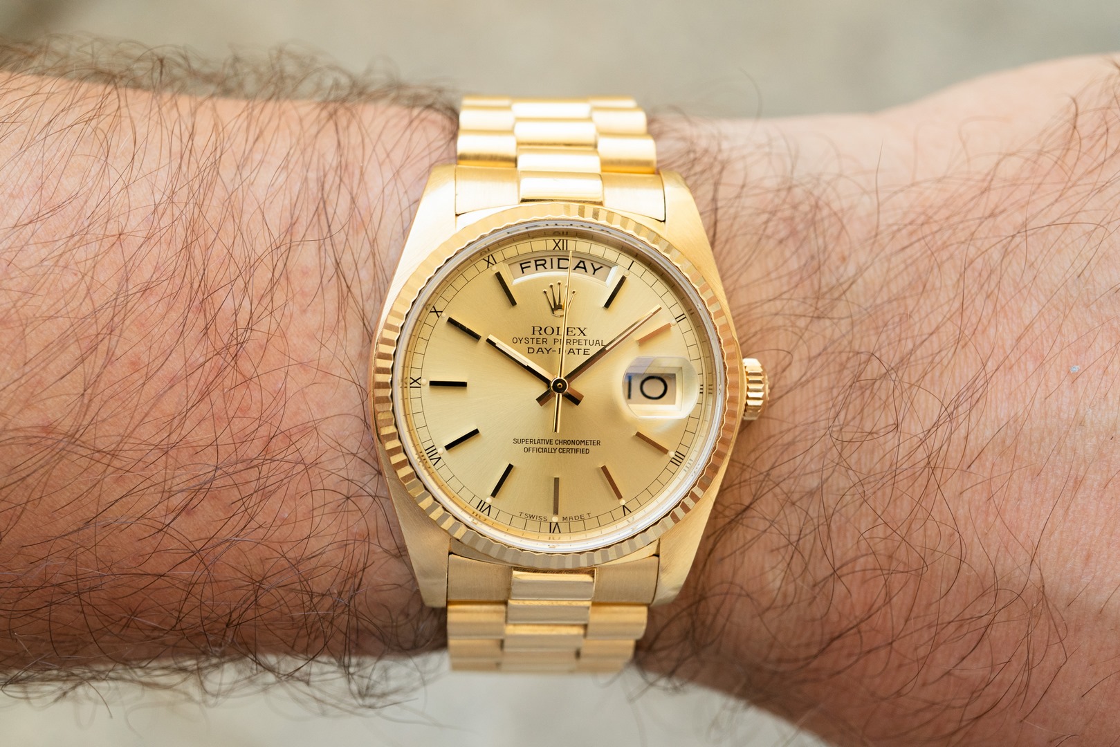 18038 Day-Date (unpolished thick case / full set / interesting history) – Bild 3