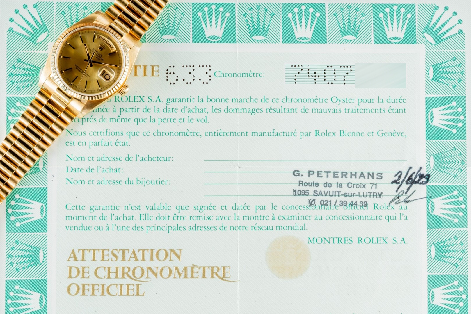 18038 Day-Date (unpolished thick case / full set / interesting history) – Bild 4