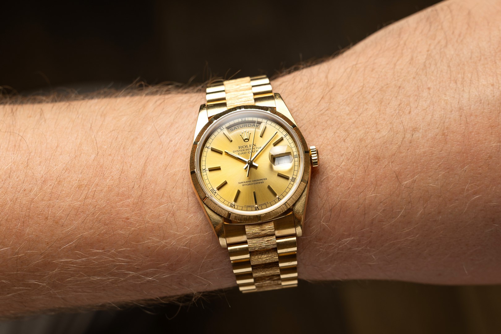 18248 Day-Date (double quick bark finish / tropical dial / top top bracelet) – Bild 3