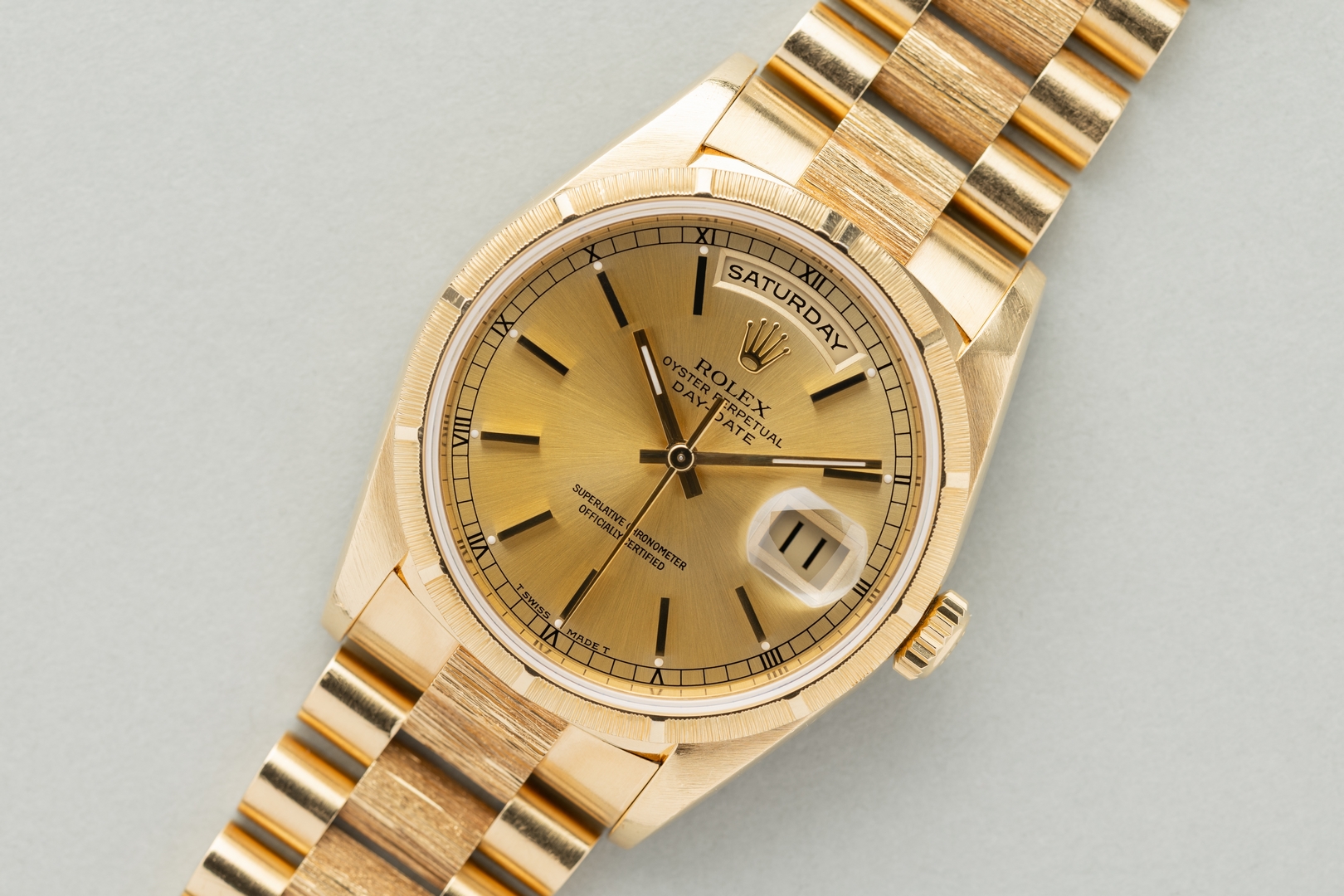 18248 Day-Date (double quick bark finish / tropical dial / top top bracelet) – Bild 6