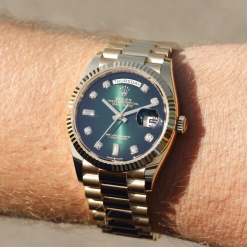 128238 Day-Date (green ombre dial / 2021 full set from Germany / top condition) – Bild 3