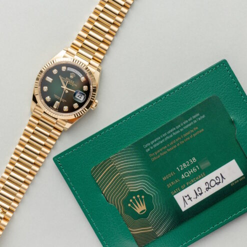 128238 Day-Date (green ombre dial / 2021 full set from Germany / top condition) – Bild 4