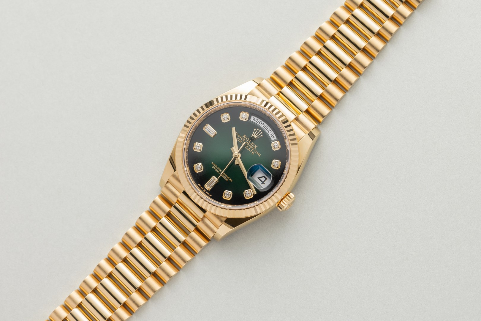 128238 Day-Date (green ombre dial / 2021 full set from Germany / top condition) – Bild 5