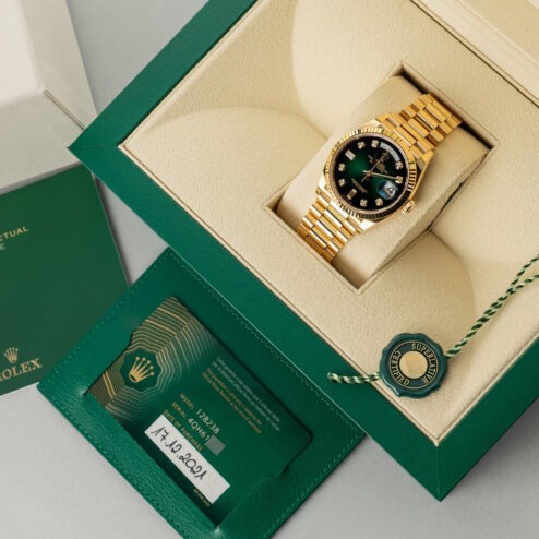 128238 Day-Date (green ombre dial / 2021 full set from Germany / top condition) – Bild 6