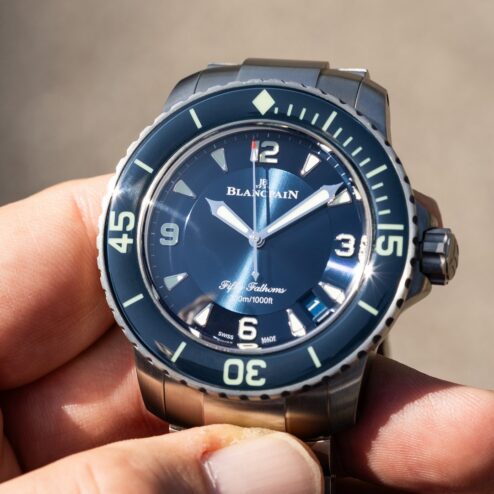 Alternative view of 5015-12B40-98B Fifty Fathoms (blue dial / full set from 2022)