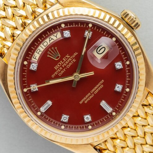 1803 Day-Date (Oxblood Stella / super rare woven bracelet / unpolished case / from my private collection)