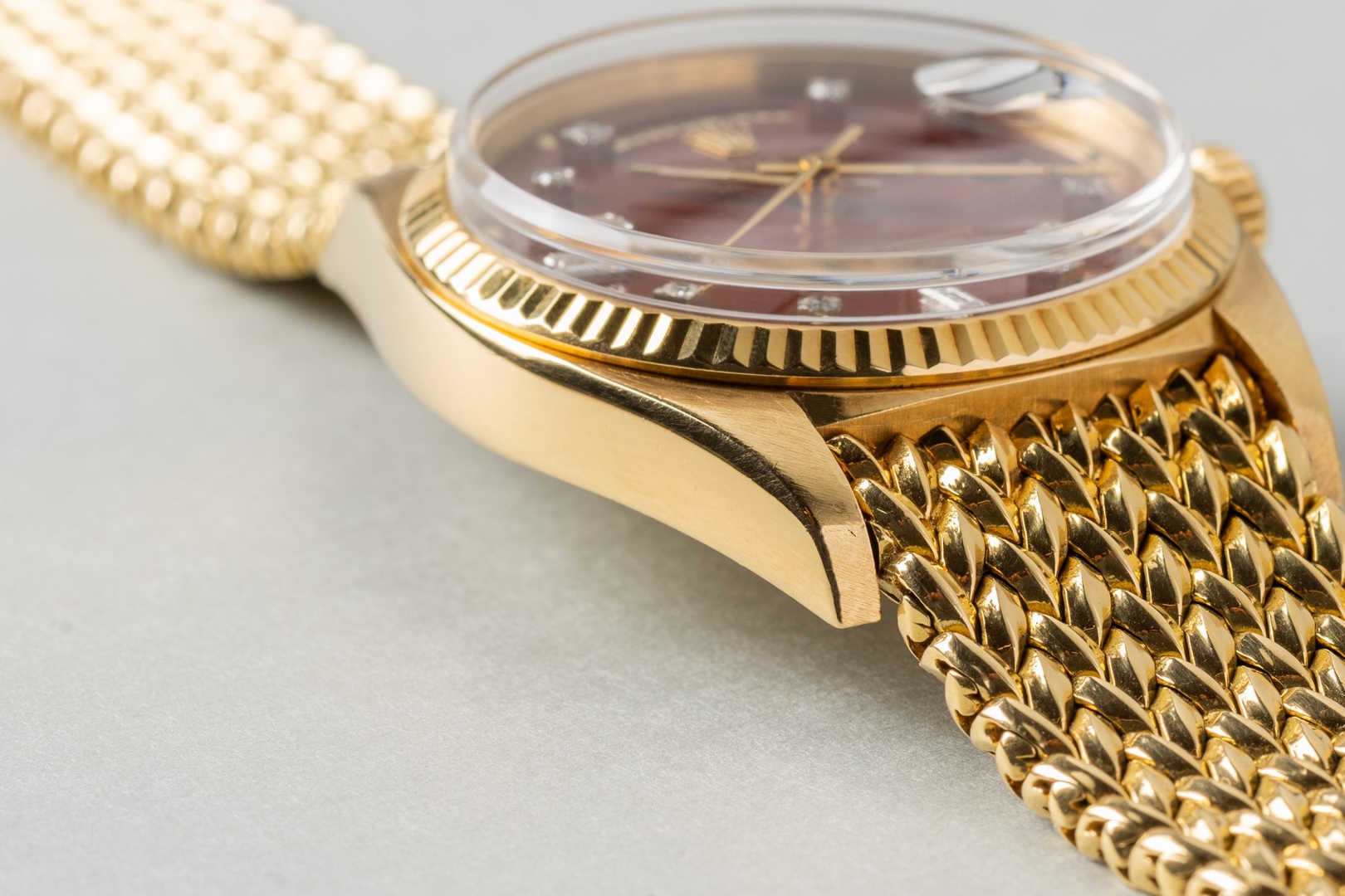 1803 Day-Date (Oxblood Stella / super rare woven bracelet / unpolished case / from my private collection) – Bild 13
