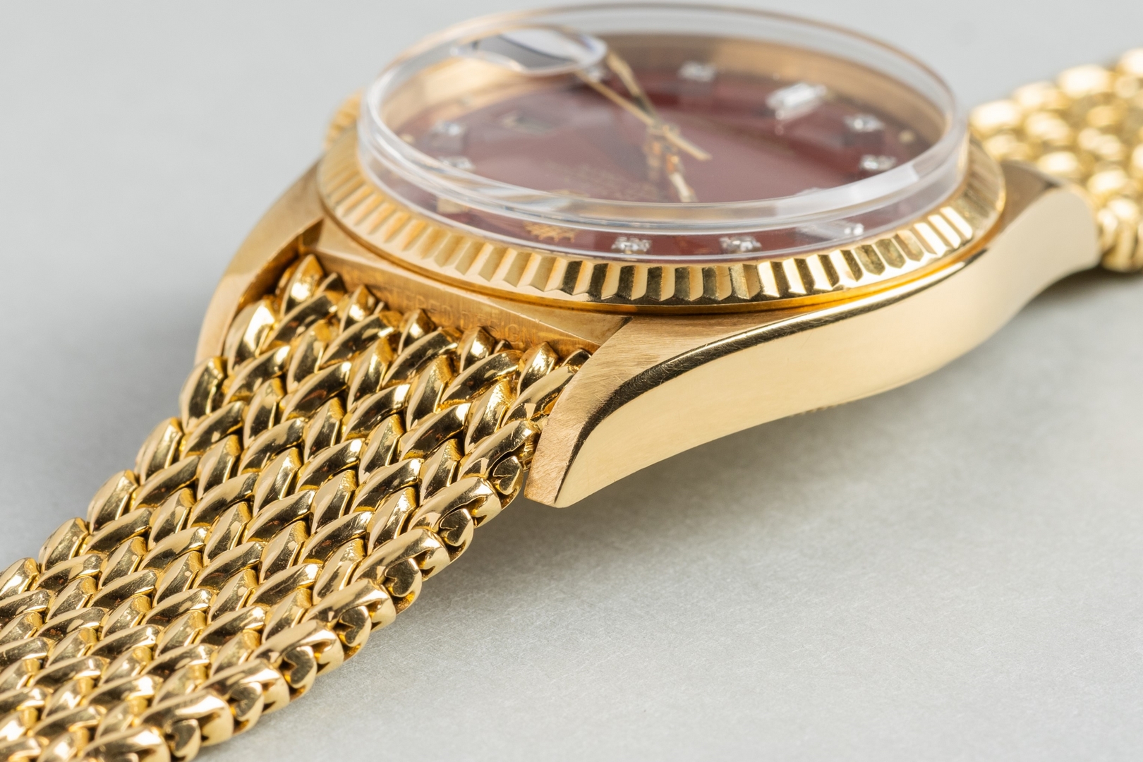 1803 Day-Date (Oxblood Stella / super rare woven bracelet / unpolished case / from my private collection) – Bild 14