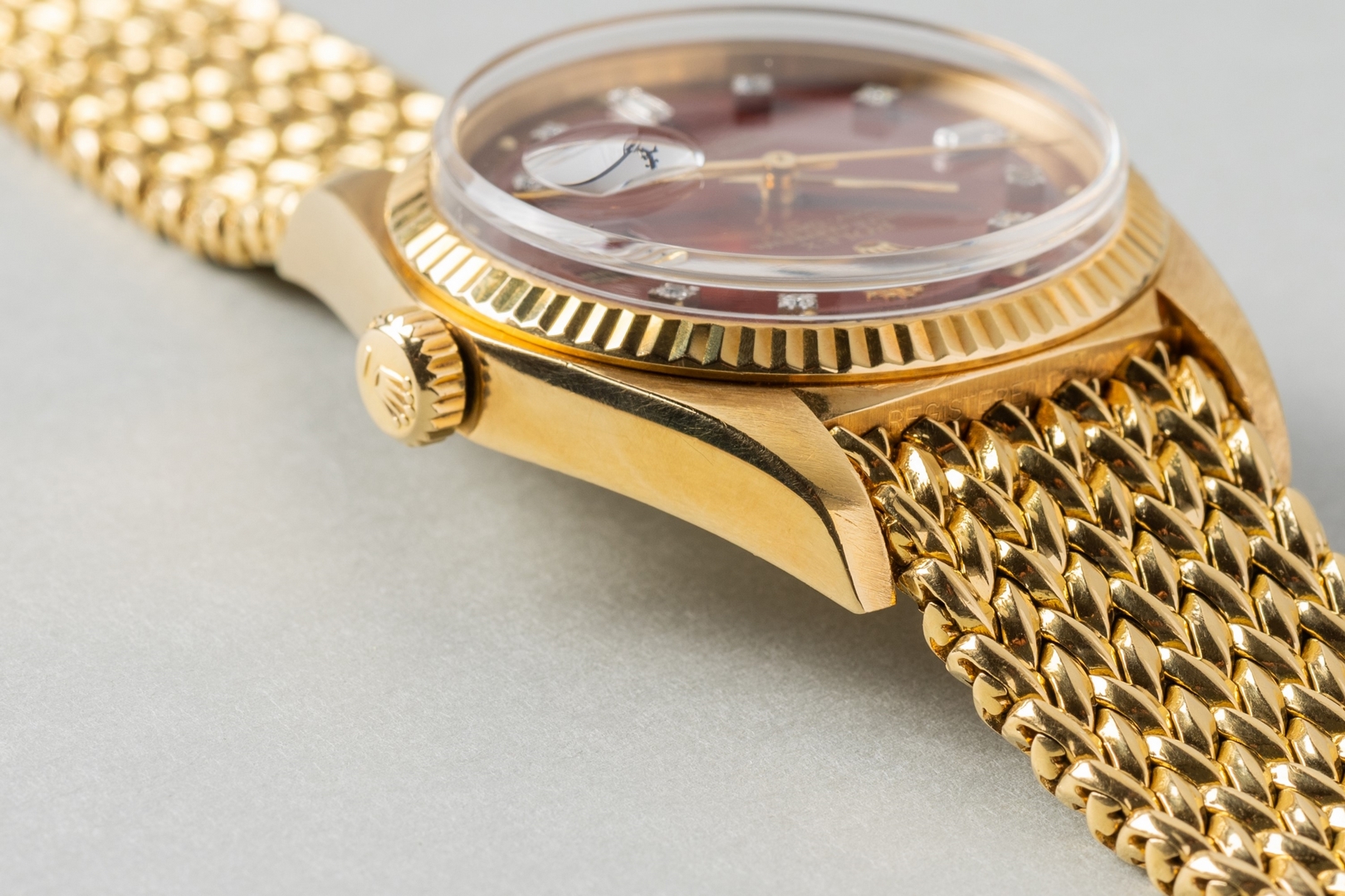 1803 Day-Date (Oxblood Stella / super rare woven bracelet / unpolished case / from my private collection) – Bild 15