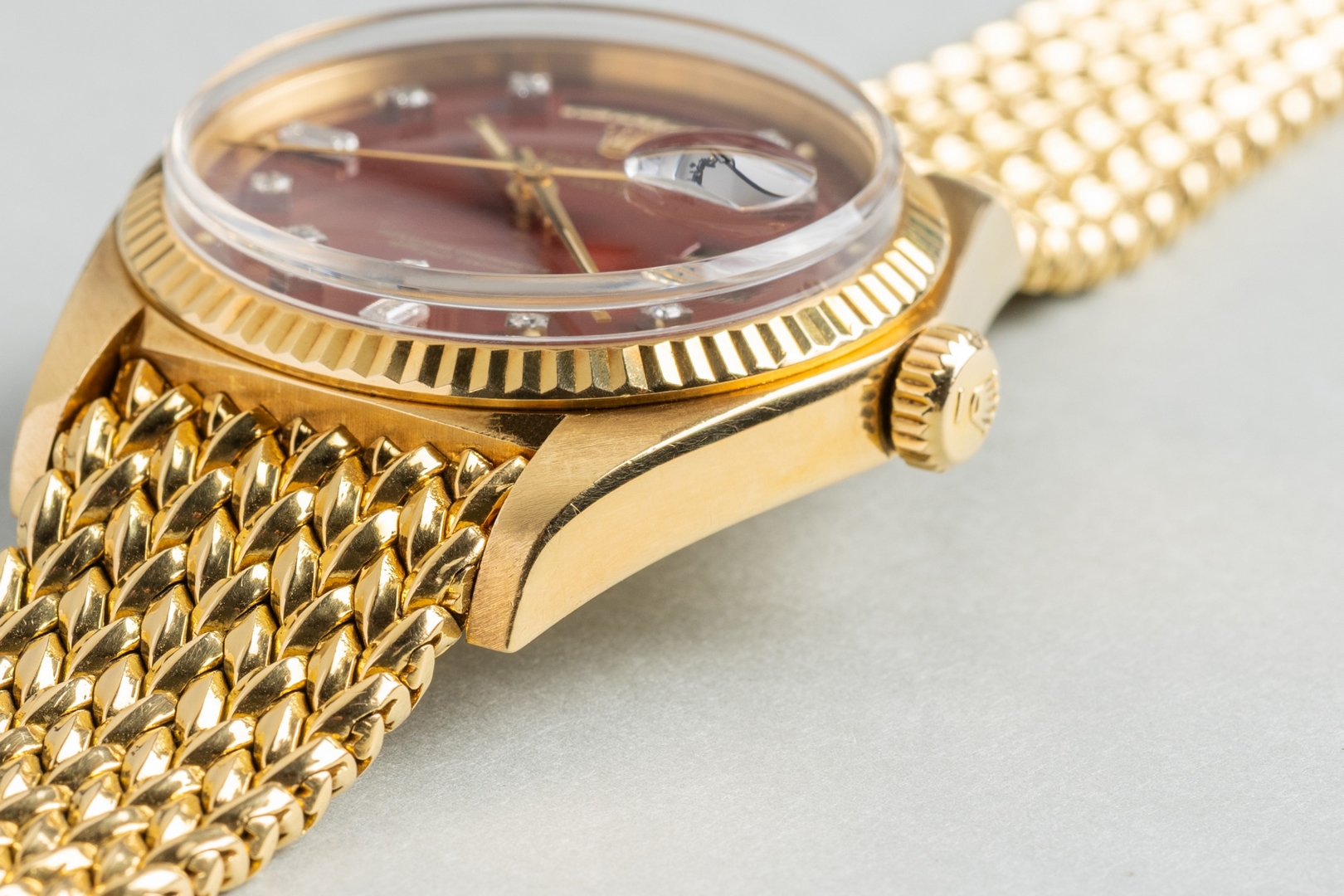 1803 Day-Date (Oxblood Stella / super rare woven bracelet / unpolished case / from my private collection) – Bild 16