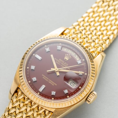1803 Day-Date (Oxblood Stella / super rare woven bracelet / unpolished case / from my private collection) – Bild 9