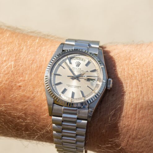 1803 Day-Date (full set /light tropical dial / top condition / hidden clasp president) – Bild 3