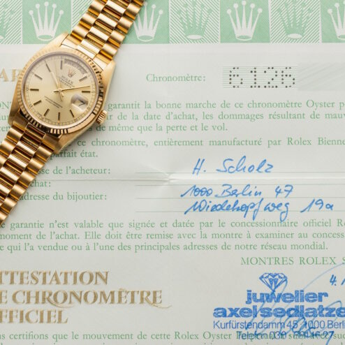 Alternative view of 18038 Day-Date (unpolished thick case / super rare dial / LC 100 collectors set)