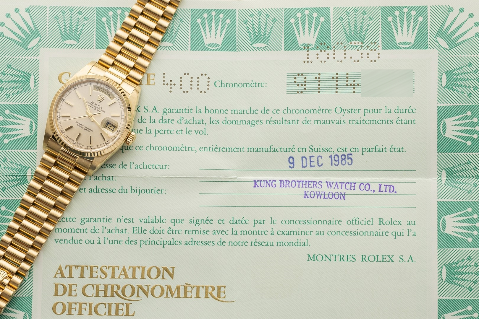18038 Day-Date (special dial / full set / full bracelet) – Bild 4