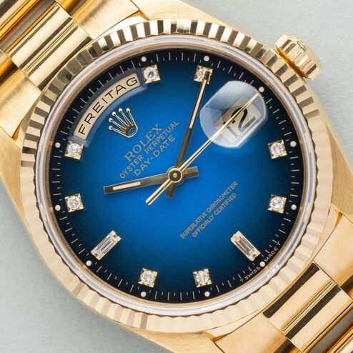 18238 Day-Date (excellent quality / blue vignette degrade dial / caseback sticker / LC100 full set)