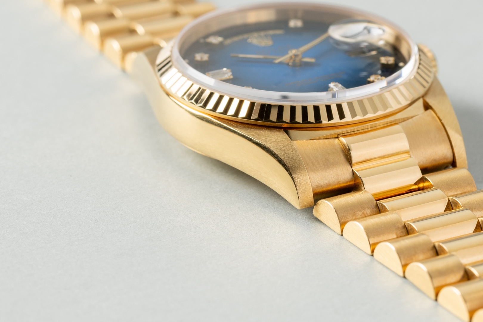 18238 Day-Date (excellent quality / blue vignette degrade dial / caseback sticker / LC100 full set) – Bild 10