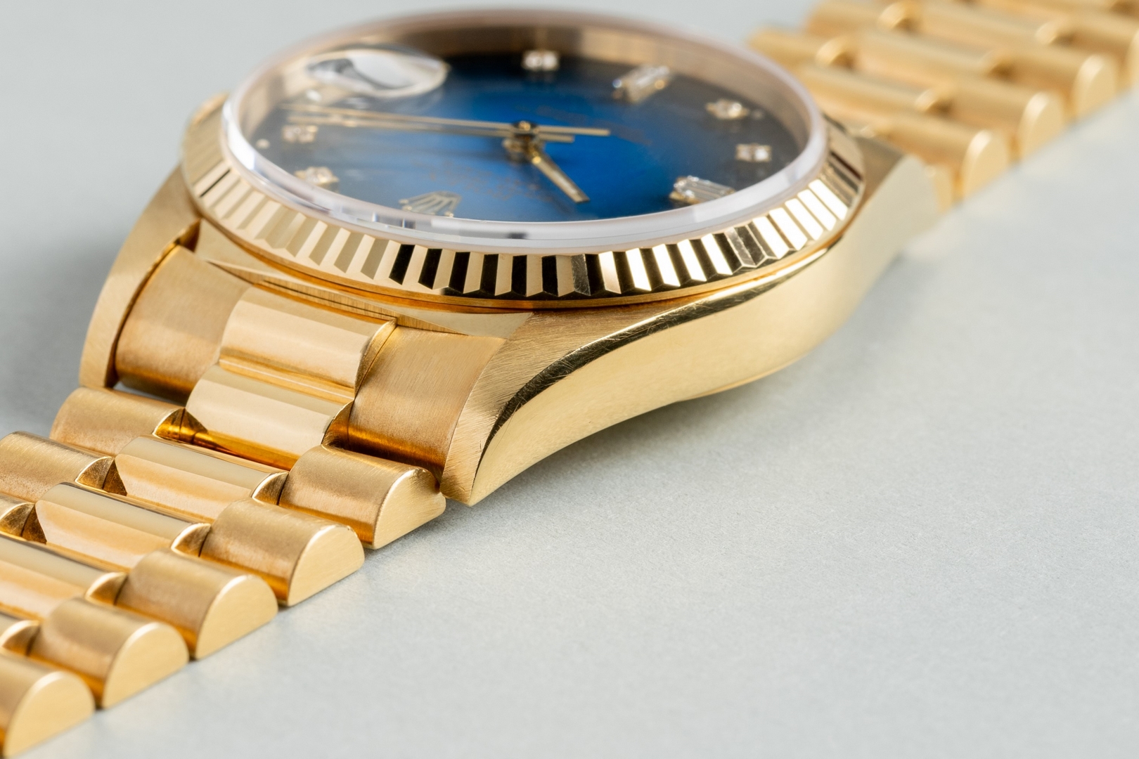 18238 Day-Date (excellent quality / blue vignette degrade dial / caseback sticker / LC100 full set) – Bild 11