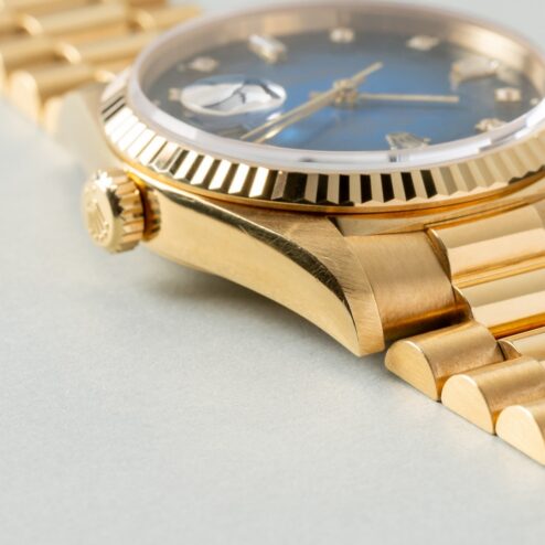 18238 Day-Date (excellent quality / blue vignette degrade dial / caseback sticker / LC100 full set) – Bild 12