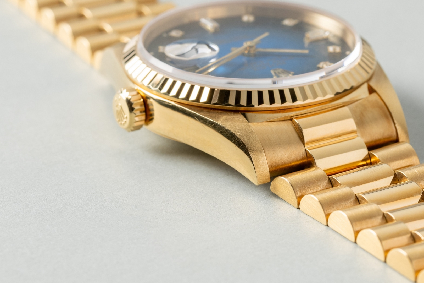 18238 Day-Date (excellent quality / blue vignette degrade dial / caseback sticker / LC100 full set) – Bild 12