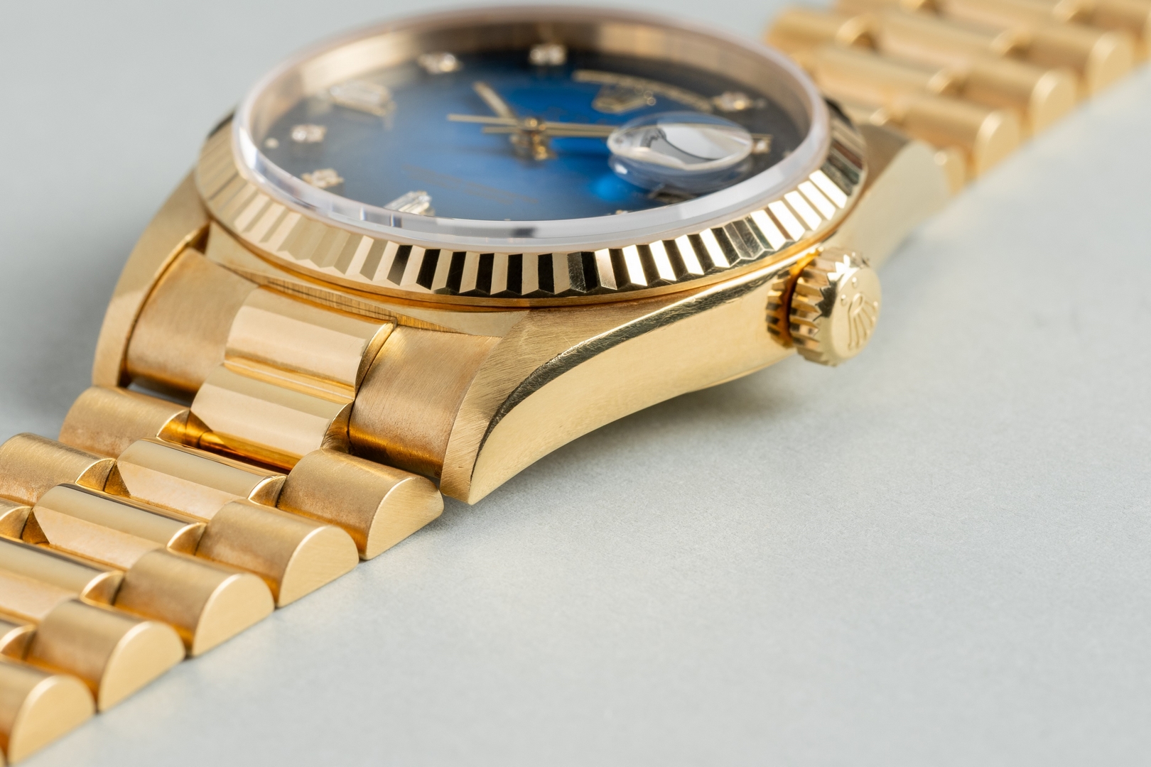 18238 Day-Date (excellent quality / blue vignette degrade dial / caseback sticker / LC100 full set) – Bild 13