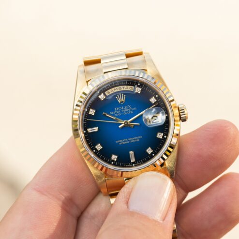 Alternative view of 18238 Day-Date (excellent quality / blue vignette degrade dial / caseback sticker / LC100 full set)