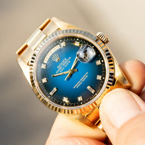 18238 Day-Date (excellent quality / blue vignette degrade dial / caseback sticker / LC100 full set) – Bild 3