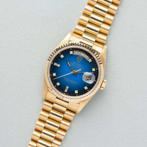 18238 Day-Date (excellent quality / blue vignette degrade dial / caseback sticker / LC100 full set) – Bild 7