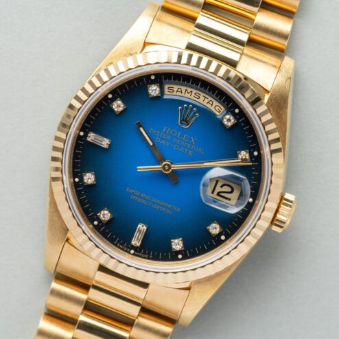 18238 Day-Date (excellent quality / blue vignette degrade dial / caseback sticker / LC100 full set) – Bild 8
