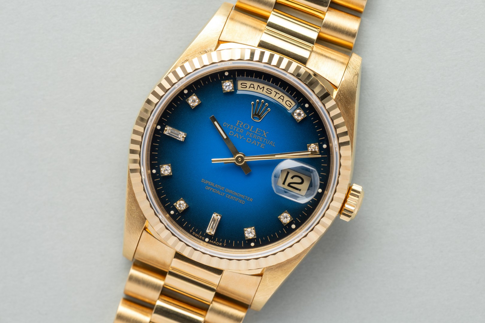 18238 Day-Date (excellent quality / blue vignette degrade dial / caseback sticker / LC100 full set) – Bild 8