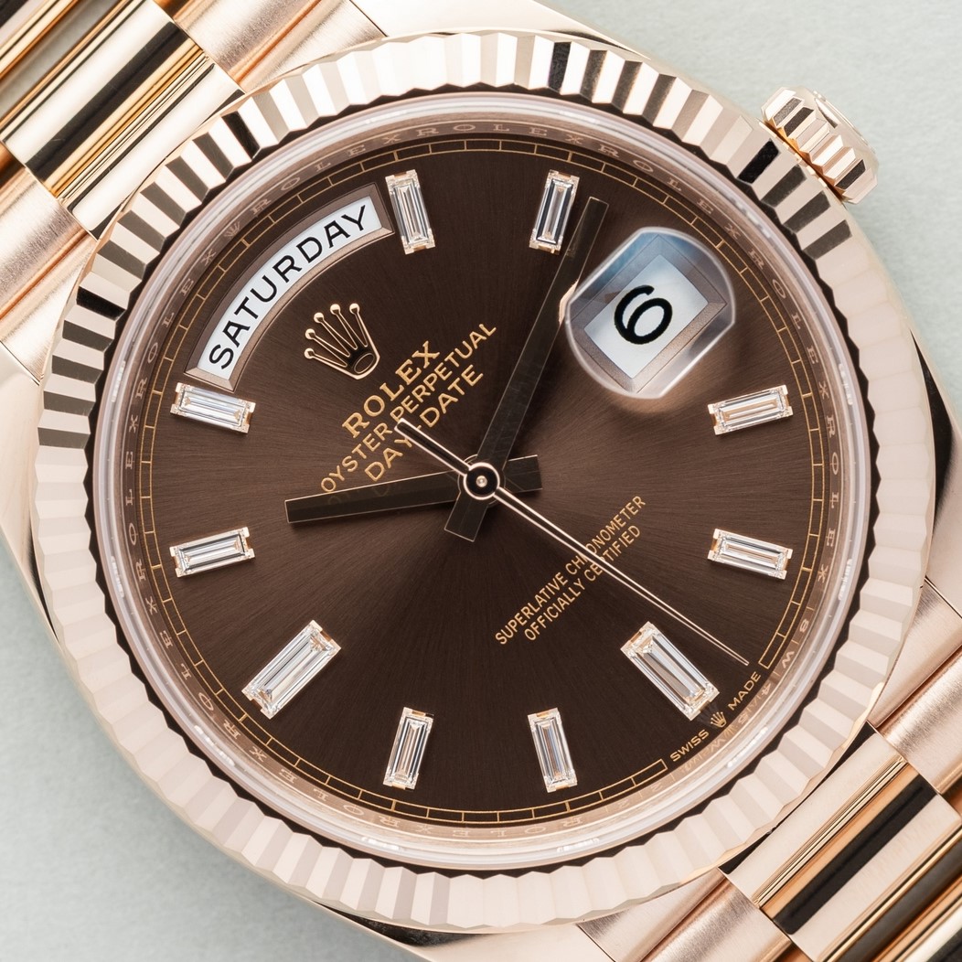 228235 Day-Date (2020 full set / from italy / top condition / choco baguette dial)