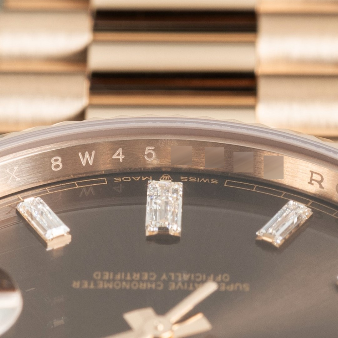 228235 Day-Date (2020 full set / from italy / top condition / choco baguette dial) – Bild 11