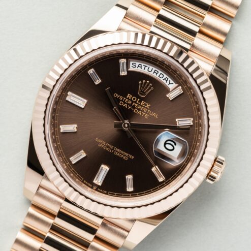 228235 Day-Date (2020 full set / from italy / top condition / choco baguette dial) – Bild 5