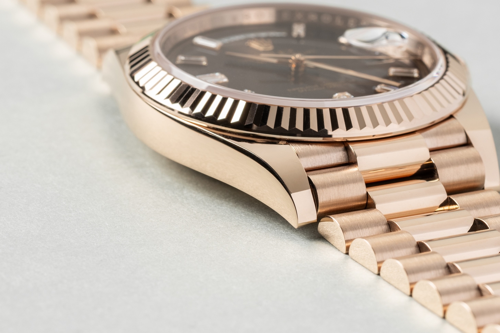 228235 Day-Date (2020 full set / from italy / top condition / choco baguette dial) – Bild 6