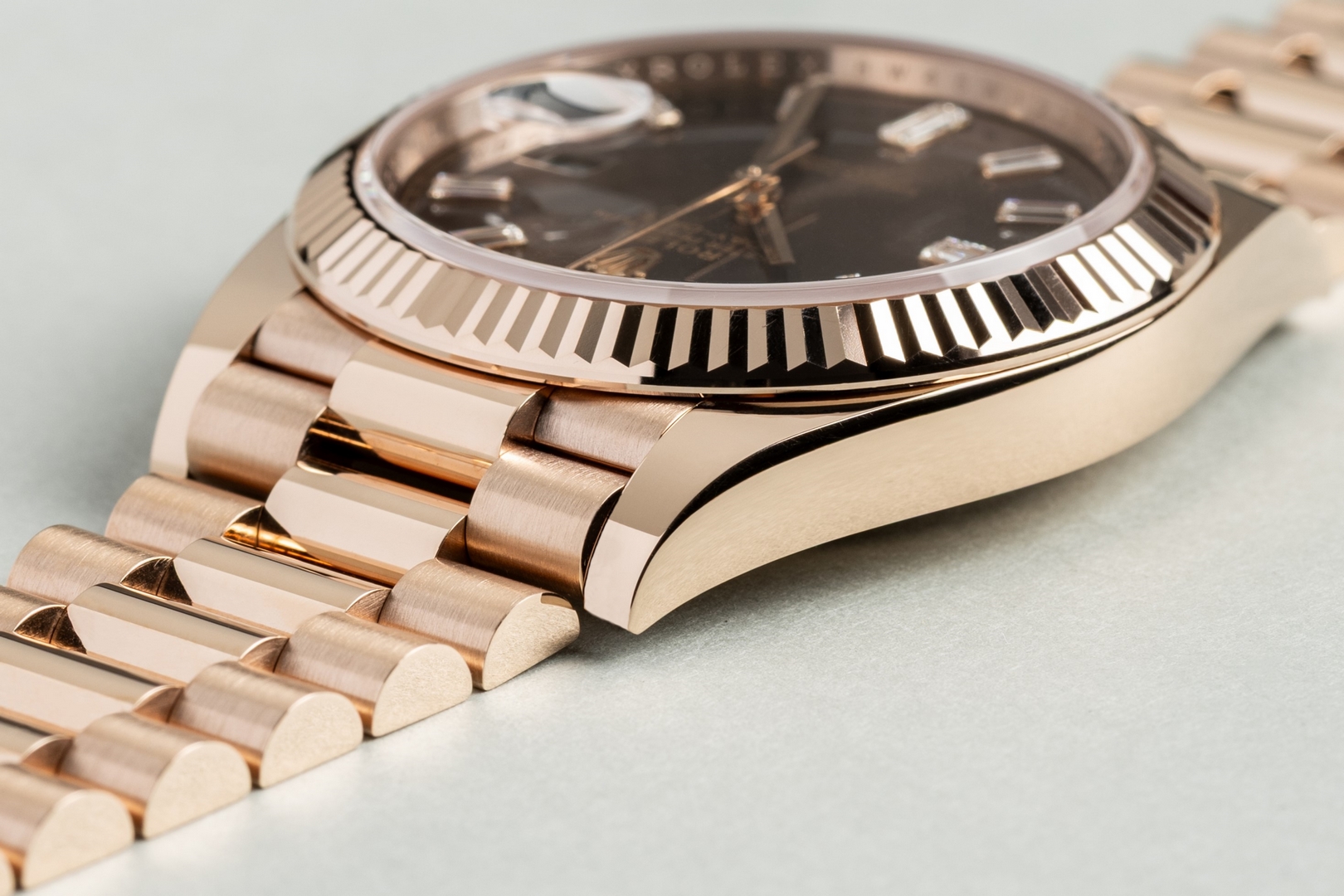 228235 Day-Date (2020 full set / from italy / top condition / choco baguette dial) – Bild 7