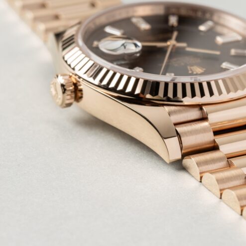 228235 Day-Date (2020 full set / from italy / top condition / choco baguette dial) – Bild 8