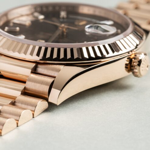 228235 Day-Date (2020 full set / from italy / top condition / choco baguette dial) – Bild 9