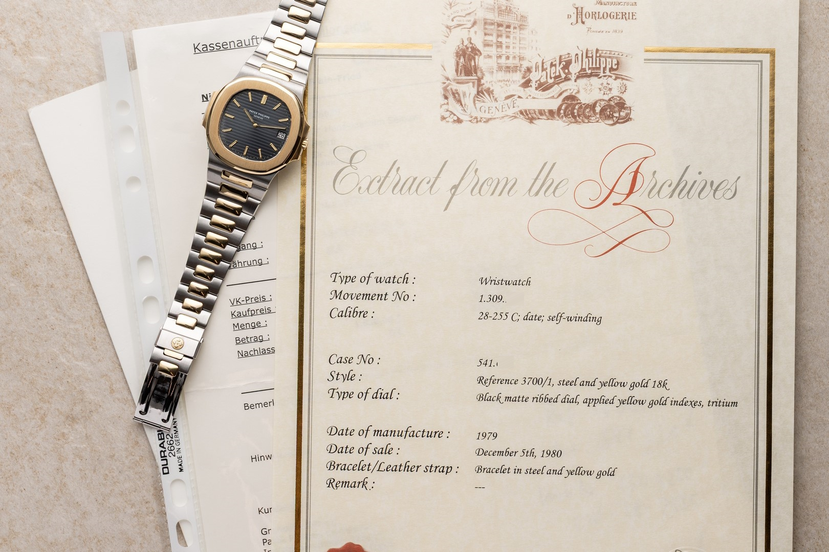 3700/1 Nautilus JUMBO (two-tone / sigma dial / extract and service papers) – Bild 7
