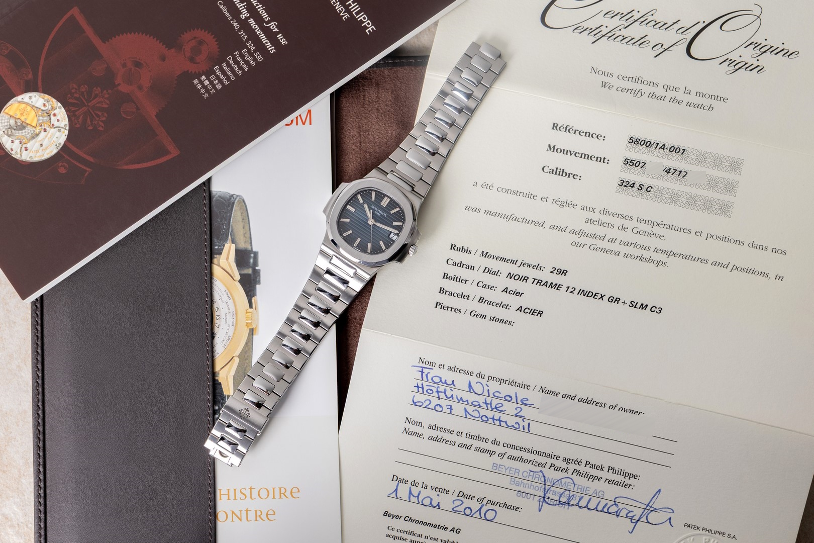 5800/1A-001 Nautilus (spectacular condition / wonderful dial / perfect full set) – Bild 4
