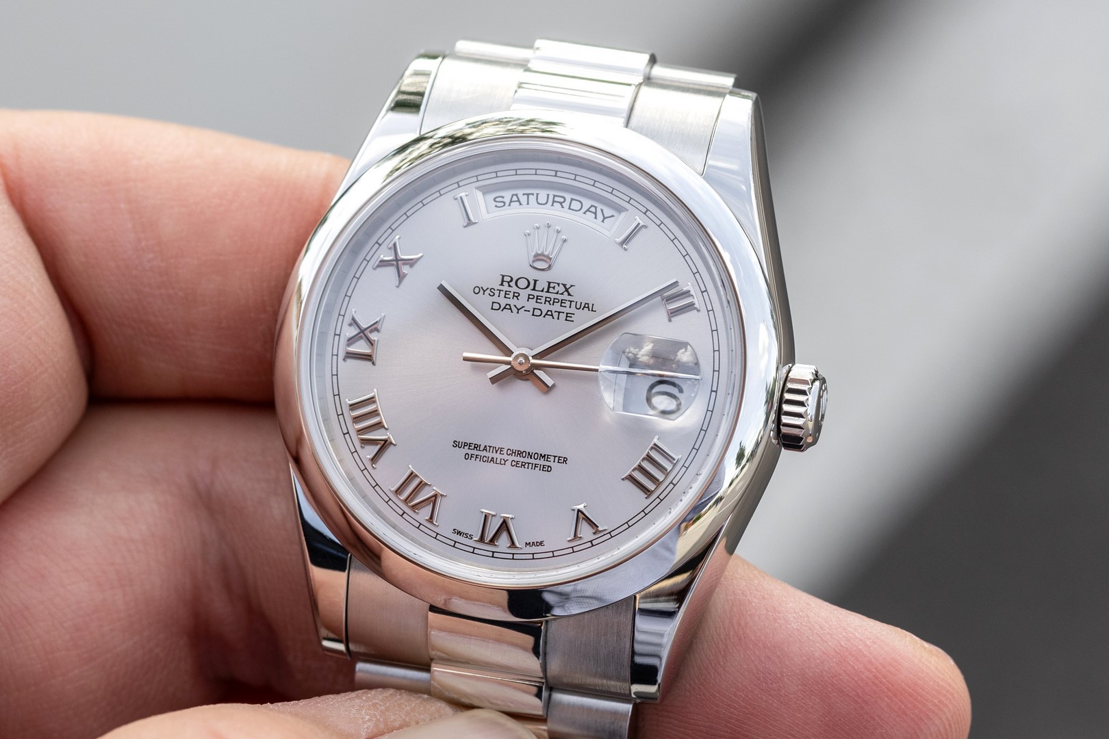 118206 Day-Date (unpolished / caseback sticker / italian full set / full bracelet) – Bild 2