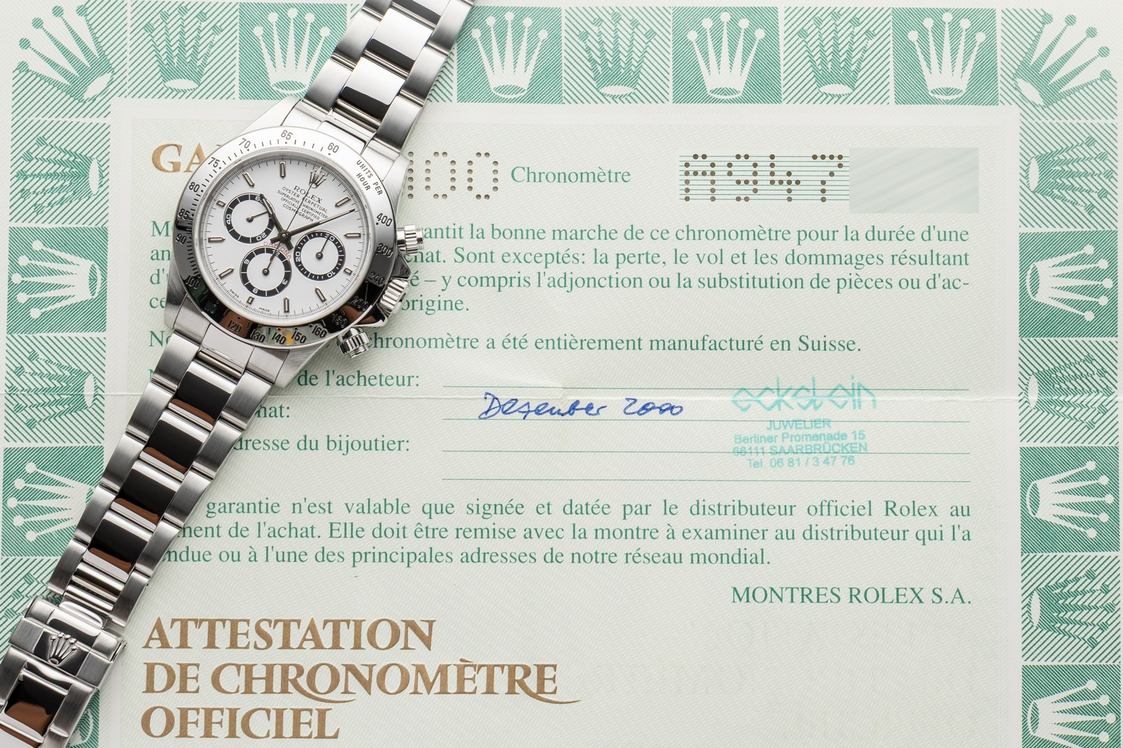 16520 Daytona (A series / LC100 full set / white dial / very nice condition) – Bild 4