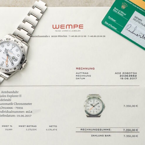 Alternative view of 216570 Explorer II (2017 full set Wempe Munich / top unpolished)