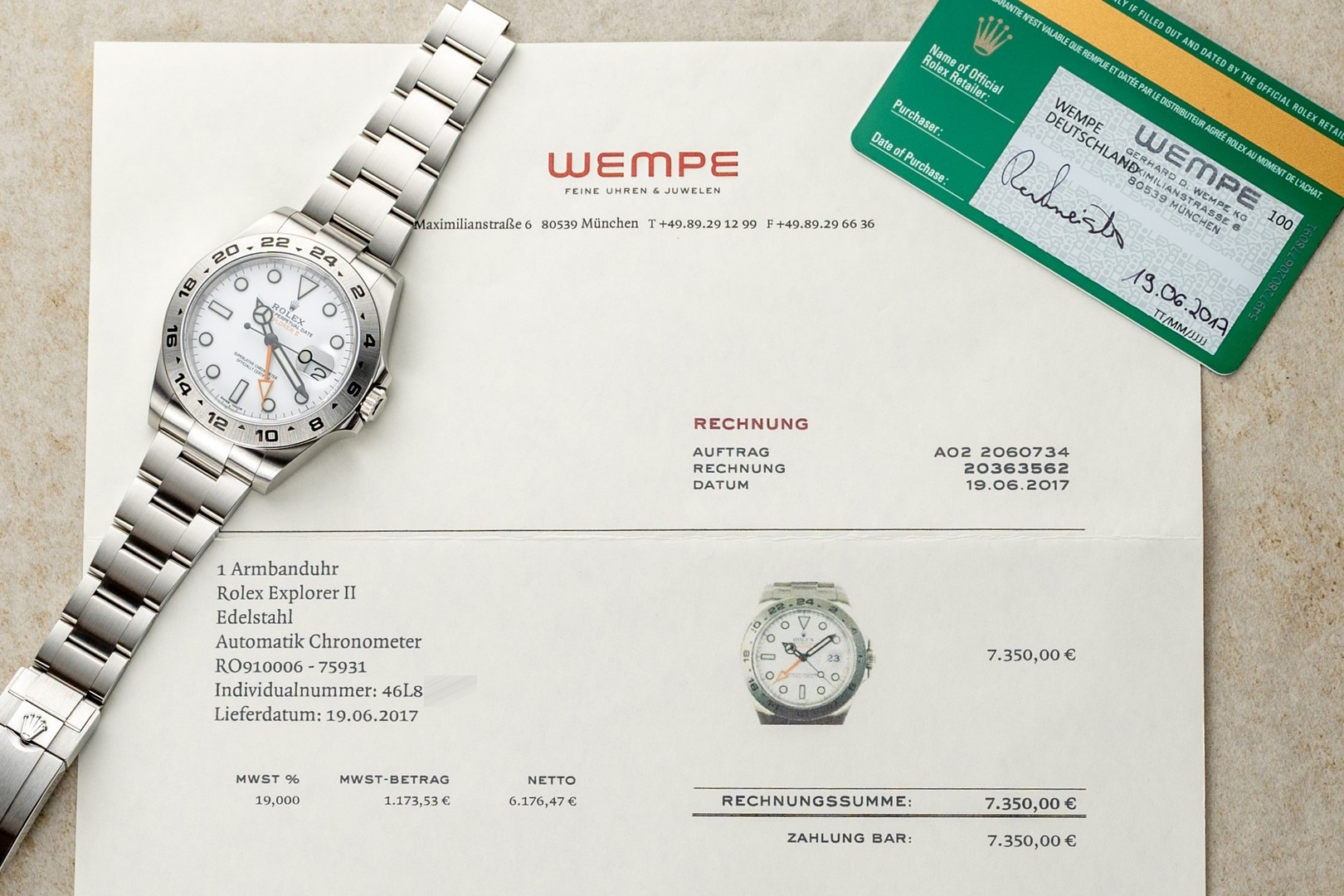 216570 Explorer II (2017 full set Wempe Munich / top unpolished) - Image 2