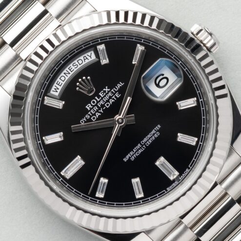 228239 Day-Date (black baguette dial / from NLD / full set with dial sticker)