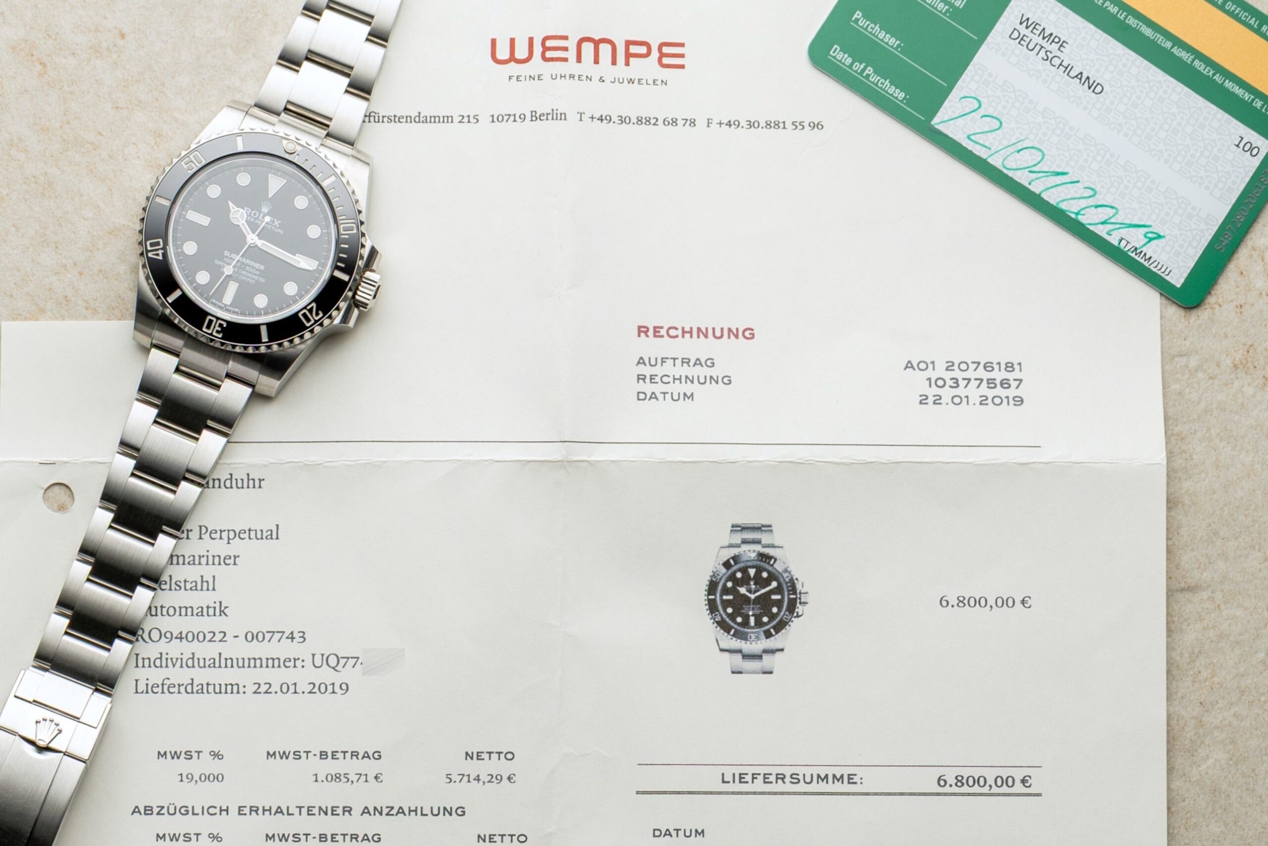 114060 Submariner No Date (2019 / full set from first owner / LC100 Germany) – Bild 2
